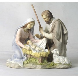 8.25 Inch (Nativity) Baby Jesus, Mary, and Joseph - Light Color