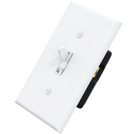 ELEGRP Digital Toggle Dimmer Switch for Dimmable LED, CFL and Incandescent Light Bulbs, Single Pole or 3-Way Toggle LED Dimmer Light Switch, Wall Plate Included, UL Listed, 1 Pack, Matte White