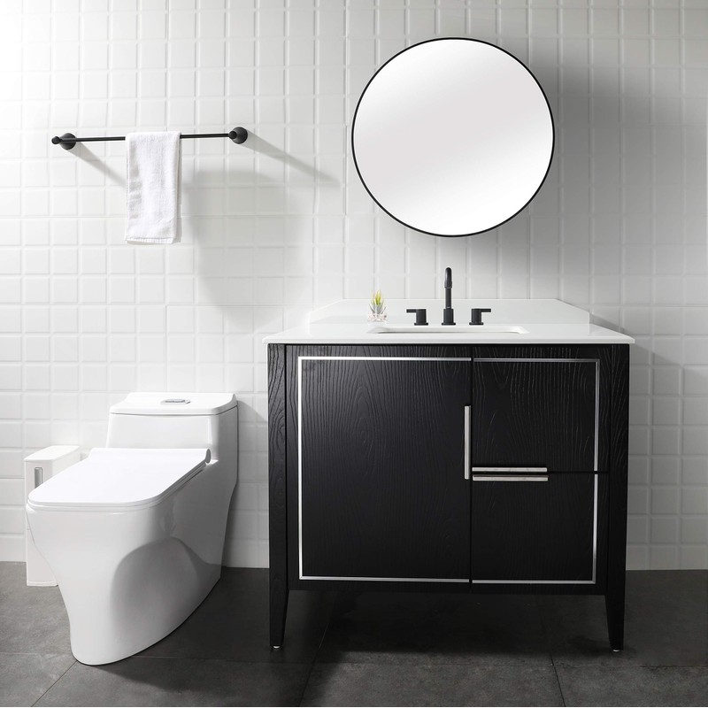PARLOS Matte Black Widespread Bathroom Sink Faucet with Metal Pop-up