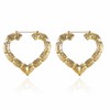 Heart Bamboo Earrings Large Bamboo Joint Hoop Earrings Hip-Hop Golden