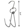 TIHOOD 6PCS 9.4" Stainless Steel Double Meat Hooks Roast Duck