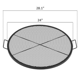 Stanbroil Heavy Duty X-Marks Fire Pit Cooking Grill Grates with Support X Wire, 24" Outdoor Round Cooking Grate BBQ Campfire Grill Grid - Camping Cookware