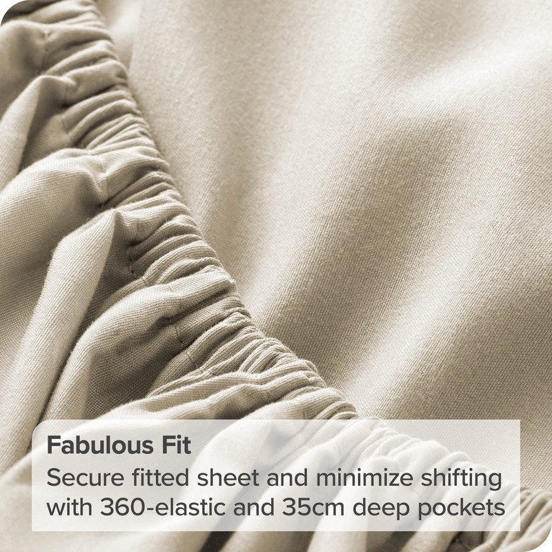 Bare Home Fitted Bottom Sheet King - Premium 1800 Ultra-Soft