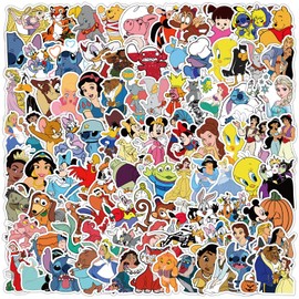 100PCS Princess Stickers Pack for Kids – Waterproof Cute Cartoon & Movie Character Decals for Water Bottles, Laptops, Scrapbooking, School Rewards, Birthday Party Favors