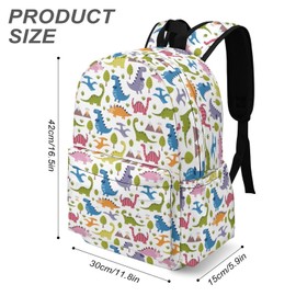 Fiwsuyr Dinosaurs Backpack for Kids Boys Girls 17 Inch Cartoon Dinosaurs Bookbag Travel Backpack