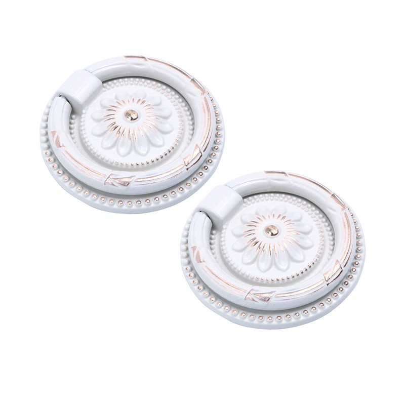 Shiwaki 2Pcs Ring Pulls Circle Knobs, Retro Invisible Hardware Cabinet