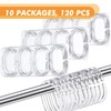 Sintuff 120 Pcs Plastic Shower Curtain Rings Hooks C Shaped