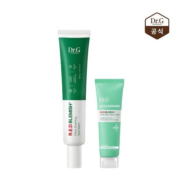 Dr.G Red Blemish Clear Soothing Spot Balm 30mL + Slightly Acidic Red Soothing Foam 10mL