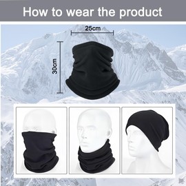 SIVZUMO Winter Loop Scarf Men & Women, Fleece Tube Scarf, Neck Warmer, Windproof, Ski Mask, Warmer for Outdoor Skiing, Motorcycle, Running, Cycling
