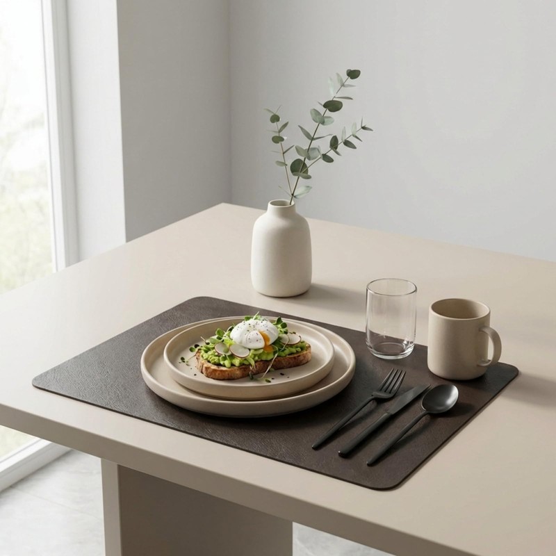 Premium Faux Leather Placemats Set of 6 – Waterproof, Heat-Resistant,