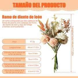 Hermoso Ramo de Flores Secas Artificiales Vintage, Flores de Simulación, Arreglos Florales Artificiales Elegantes, para Boda, Decoración Interior, Arreglos Florales