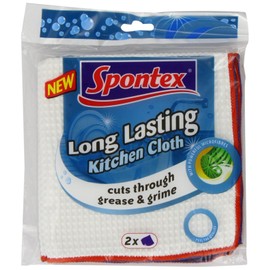 Spontex Long Lasting Kitchen Cloths 2pk (3 packs, total 6 cloths)