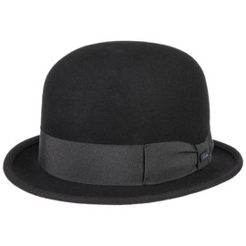 Lipodo Melon Wool Felt Hat for Women/Men - Felt Hat Made of Wool Felt - Bowler with Grosgrain Ribbon - Hat Made in Italy - Hat Classic Summer/Winter - Occasion Hat, black