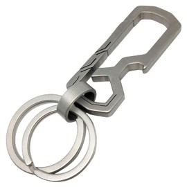 TAKES Titanium Keychain, Carabiner, Keyring, Stylish, Metal Fittings, Men's, Durable, Lightweight, Includes Connection Ring, Bottle Opener W Ring