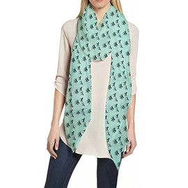 Lina & Lily Horse Animal Print Women's Scarf Shawl Wrap (Turquoise)