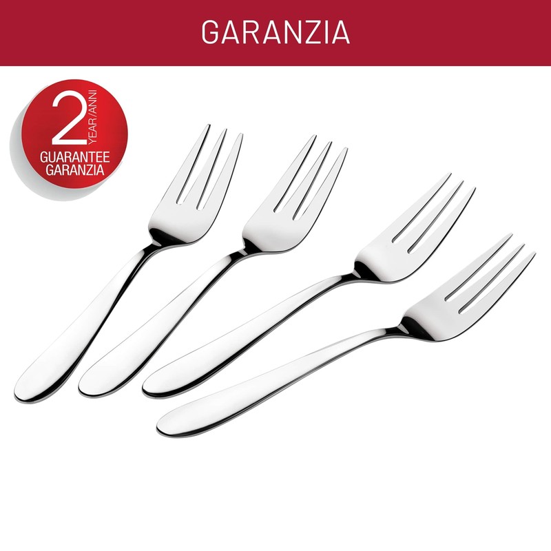 Lagostina Lavinia, Set 4 Forchette per Dolce in Acciaio Inox