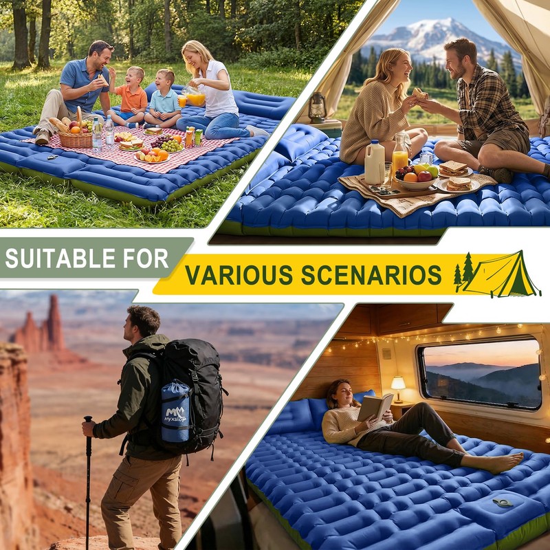 Double Sleeping Pad - Ultralight Sleeping Mat with Built-in Foot