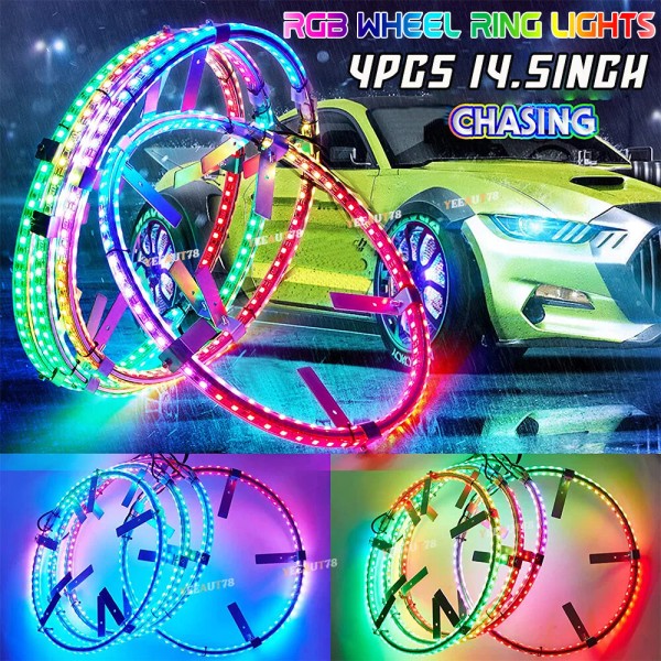 YAT NEWEST 14.5" RGB & Chasing Flow Row LED Wheel