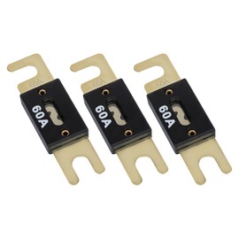 3Pcs 60 Amp 32VDC ANL Blade Fuse, Car Fuses, Marine Fuses, ANL Inline Fuse Gold Plated Fuse Compatible with 12V & 24V Systems for Car, RV, Boat, Truck, Audio, Inverter and Other Current Applications