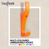 Toughook Unbreakable Plastic Safety Coat Hooks 10 Pack (Orange)
