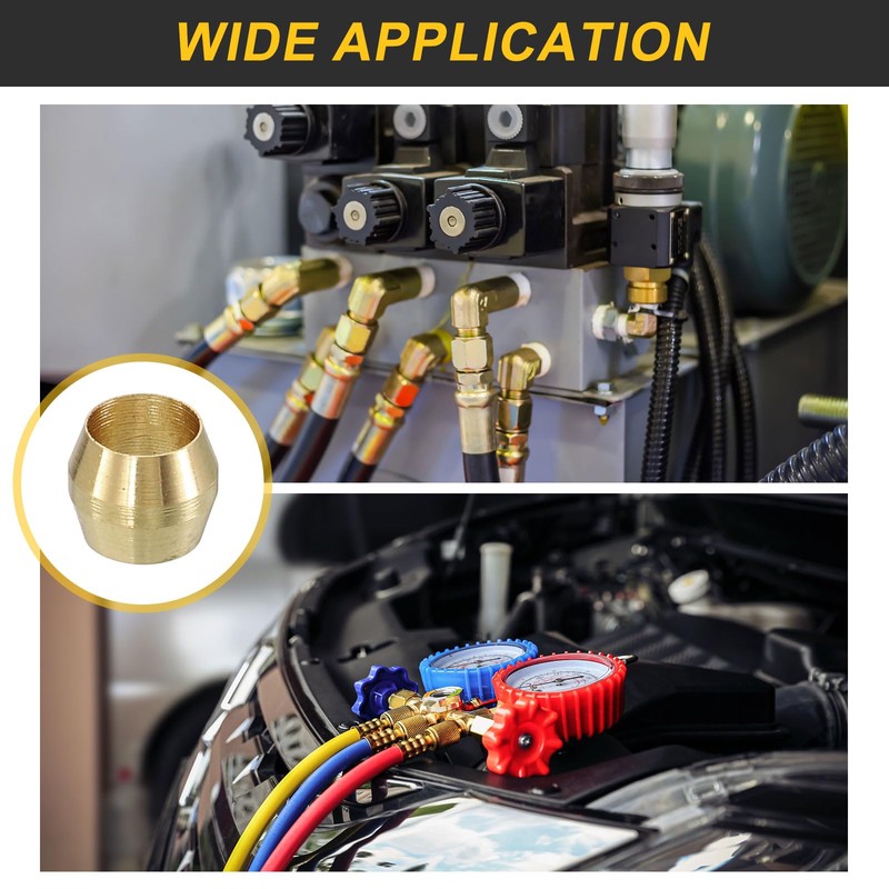sourcing map 30Pcs Fit for 3/16" Tube OD Brass Compression