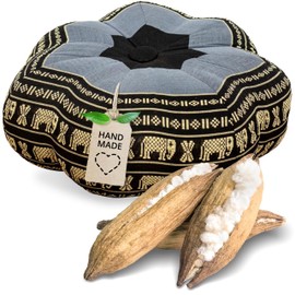 Livasia Meditation Cushion Star – Diameter 30 x 15 cm – Yoga Cushion with Kapok, Pouf, Floor Cushion Star-Shaped Yoga Zen Meditation, Zafu Cushion for Garden and Balcony, Seat Cushion Handmade