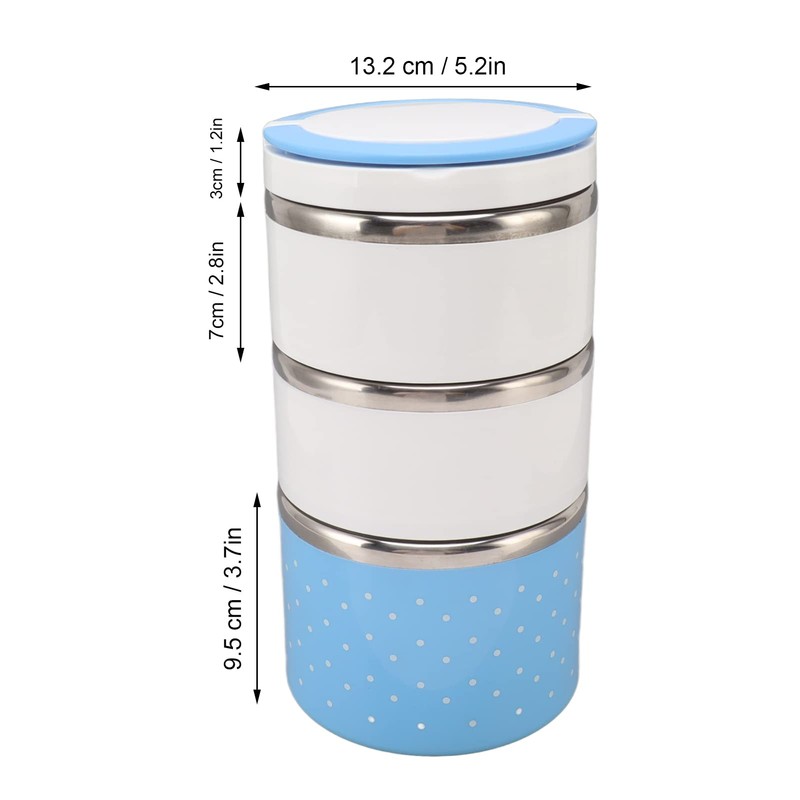 Lunch Box, 3 Layers Stackable Stainless Steel Thermal Insulated Lunch