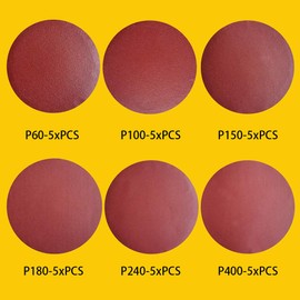 30 PCS 225mm NO-Hole PSA Aluminum Oxide Sanding Disc, Self Stick(5 Each of 60 100 150 180 240 400)