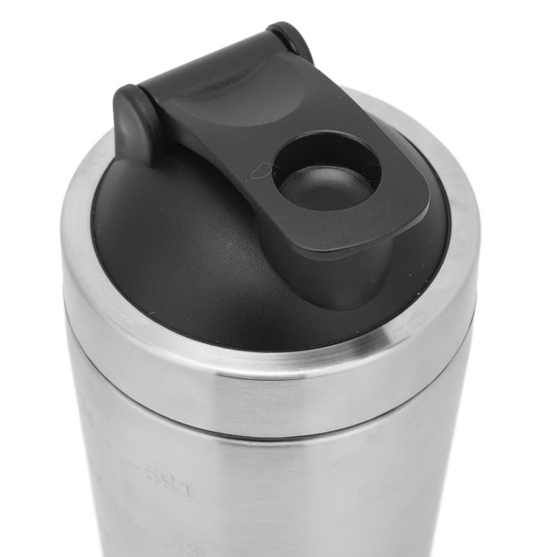 Protein Shaker Bottle with Scale Portable Stainless Steel Double Section