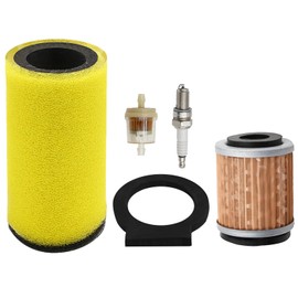 1YW-14451-00-00 Air Filter Kit with Spark Plug for Yamaha ATV Big Bear YFM350 Timber-wolf YFB250 MOTO-4 Kodiak YFM400 Parts 1987-2000 (with HF142 Oil Filter 1/4" Fuel Filter)