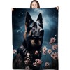 Turamurra Black German Shepherd Throw Blanket 50"x60", German Shepherd Blankets
