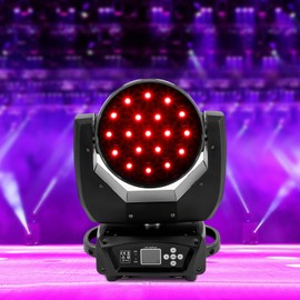 Moving Head Light Beam 19 * 10w RGBW LED Stage Lighting 4in1 Professional DMX 512 Multiple Control Modes Dj Lights 0-100 Electron Adjusts The Light 16.7 Million Kinds of Colors Changes