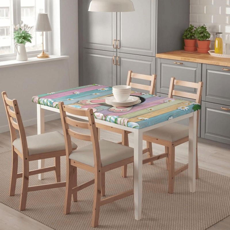 YSBYEIU Easter Decor Rectangle Tablecloth Washable Table Cloth for Kitchen