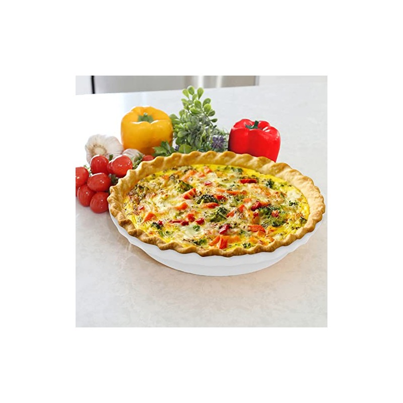 Chantal 9.5-inch Deep Pie Dish, White