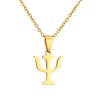 LLYANZ Simple PSI Symbol Letter Pendants Necklaces (gold)