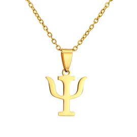 LLYANZ Simple PSI Symbol Letter Pendants Necklaces (gold)