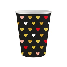 Farbe Xoxo Black Paper Cups (Pack of 6) 250 ml
