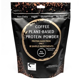 CHIZFIT, Plant-Based Protein Powder, 8 Simple Ingredients, Coffee & Lion's Mane, 21 Grams Protein per Serving, 11.92 Ounces