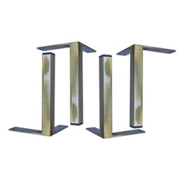 Alpha Furnishings 8" Square Metal Furniture Legs Antique Brass Finish, Replacement Sofa Couch Cabinet Feet, Set of 4 PCs