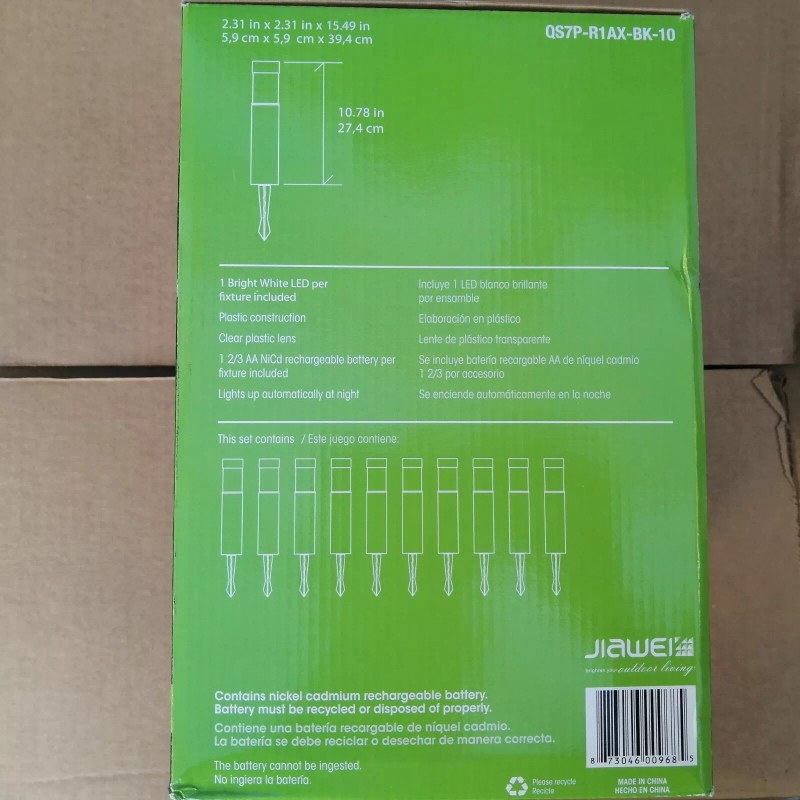 eZsolar Solar Square Bollard Outdoor Pathway Lights 10PK