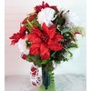 Poinsettia Cemetery Arrangement, Christmas Grave Flowers, Cemetery Flowers Christmas