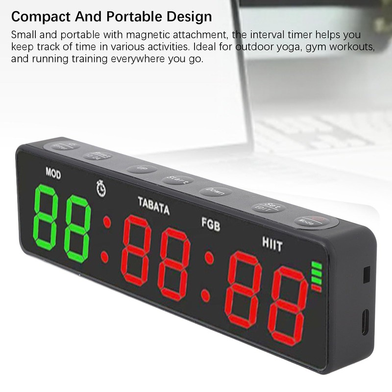 Gym Timer, Small Portable Gym Timer Clock Workout Interval Timer