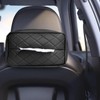 Tecfino Car Tissue Holder, PU Leather Tissue Box Cover Rectangular