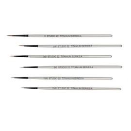 Studio 22 Titanium Series Fine Detail Miniature Watercolour Paint Brush Set of 6