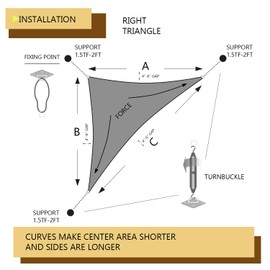 COARBOR 8'x10'x12.8' Right Triangle Sun Shade Sail Perfect for Patio Yard Deck Outdoor Garden with Hardware Kit Sunshine Block Shade Cover Canopy-Brown