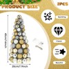 Meooeck 2 Pcs Christmas Ball Tree with Lights 16 Inch