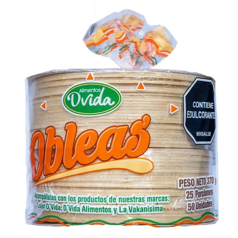 Dvida Colombia Wheat Wafers 25 pairs 50 pcs Obleas Milk