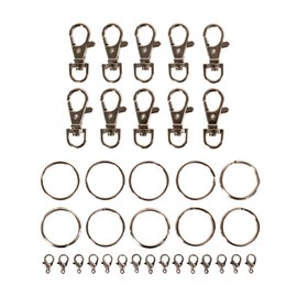 Craft County Plastic Lacing and Hook Set – 10 Pack Plastic Lacing Cord with Snap Hooks, Split Rings, and Lobster Claw Clasps for Jewelry Making (45 Count)