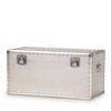 French Industrial Silver Metal Storage Trunk Aluminum