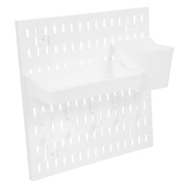 KICHOUSE Wall-Mounted Pegboard Storage Panel Multi-Functional Organizer for Garage Kitchen Office Craft Rooms Hook System for Easy Installation and Versatile Use